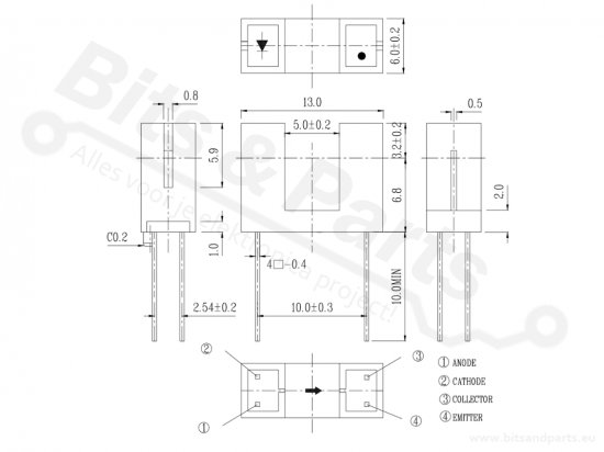 Eindstopsensor/End stop sensor optisch